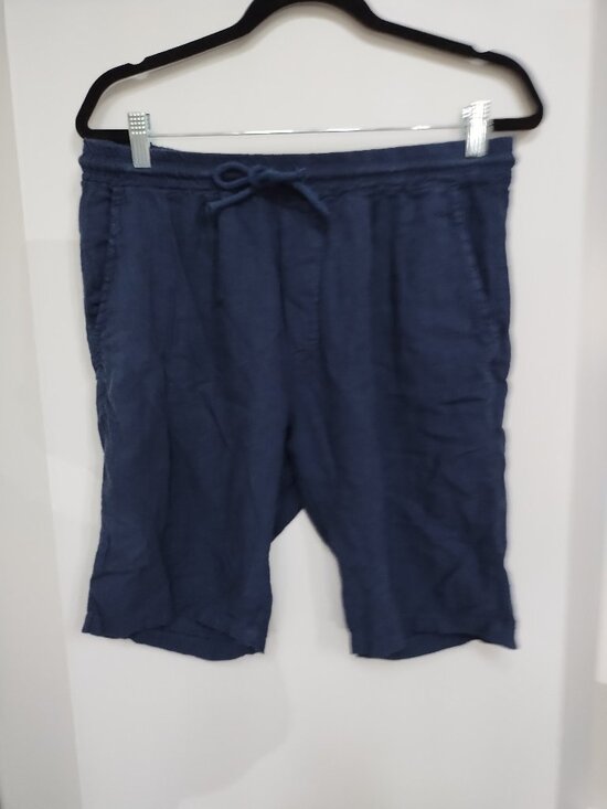Made In Italy Pants - Blue linen Made in Italy Bermuda style shorts